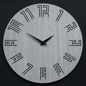 Horloge murale SPIKE - Horloge murale en bois de chêne gris clair 5
