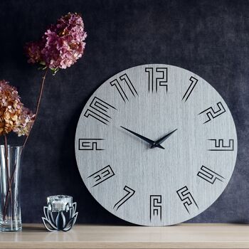 Horloge murale SPIKE - Horloge murale en bois de chêne gris clair 3