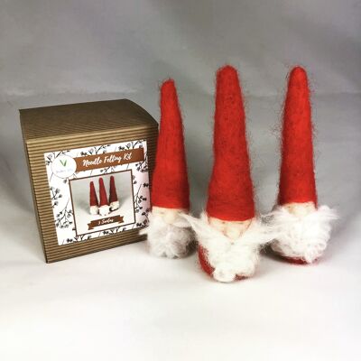 3 Santas - Needle Felting Kit (Without Foam)
