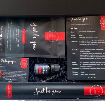 Coffret cadeau "Just be you" - Thé/encens/huile/pierre précieuse/livret