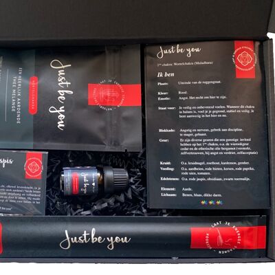Gift package "Just be you" - Tea/incense/oil/gemstone/booklet