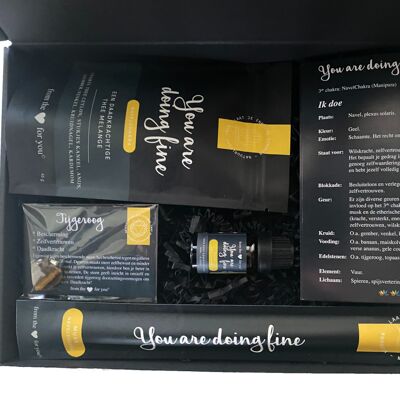 Gift package "you are doing fine" - Tea/incense/oil/gemstone/booklet
