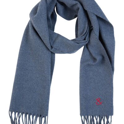 Plain cashmere scarf - Jean Blue
