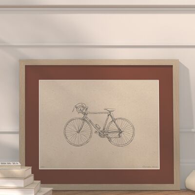 Rennrad mit Passepartout und Rahmen | 30cm x 40cm | Casa Otellic