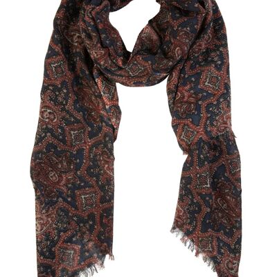 Paisley pattern wool scarf