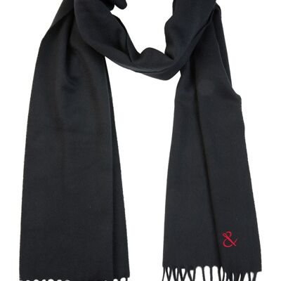 Plain black cashmere scarf