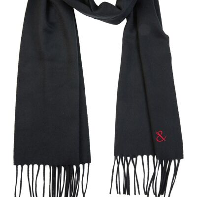 Plain black cashmere scarf