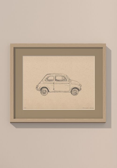 Auto 500 met passe-partout en lijst | 30 cm x 40 cm | Lino