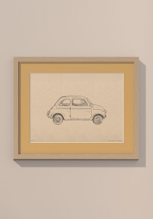 Auto 500 met passe-partout en lijst | 30 cm x 40 cm | Noce