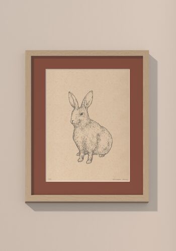 Lapin avec passe-partout et cadre | 30cmx40cm | Casa Otellic 1