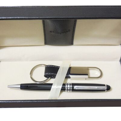 Keyring & Pen Set - Black