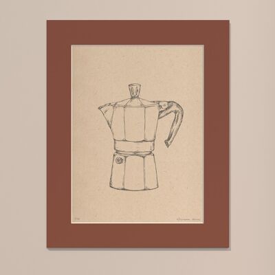 Print Moka coffee pot with passe-partout | 30cm x 40cm | Casa Otellic