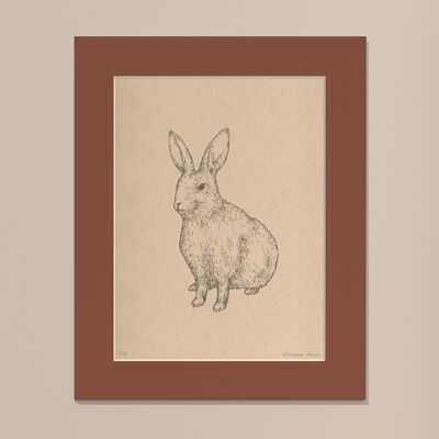 Stampa Coniglio con passe-partout | 30 cm x 40 cm | Casa Otellic