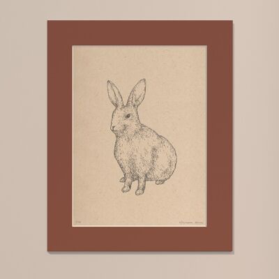 Kaninchen mit Passepartout drucken | 30cm x 40cm | Casa Otellic