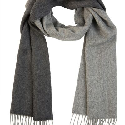 Gray double-sided cashmere scarf