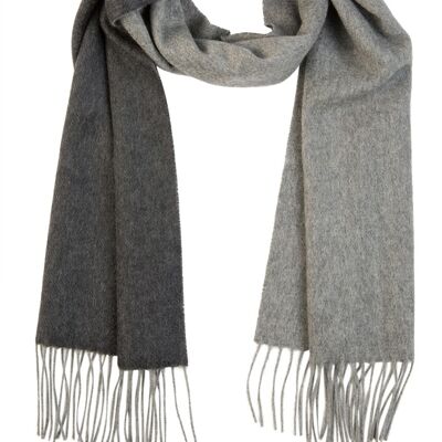 Gray double-sided cashmere scarf