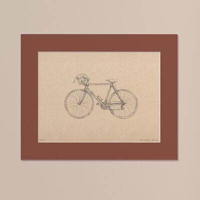 Imprimir Bicicleta de carretera con paspartú | 30cm x 40cm | Casa Otellic