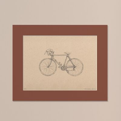 Stampa Bici da corsa con passe-partout | 30 cm x 40 cm | Casa Otellic