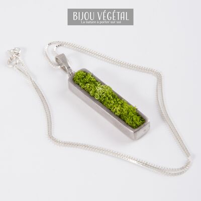 Collier Prestige Jardinière en argent 925 avec du lichen