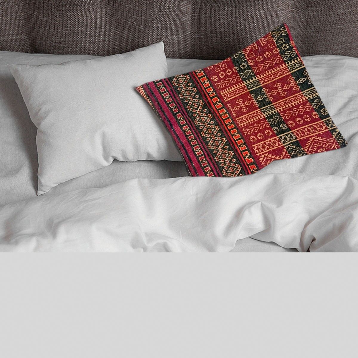 Fodera per cuscino in mattoni antichi intrecciati a mano Baluchi Kilim