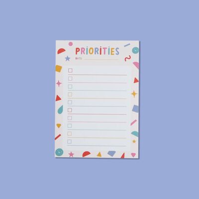 A6 Priorities Notepad
