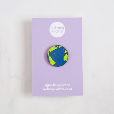 Happy Earth Enamel Pin