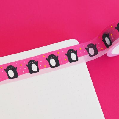 Pink Penguins Washi Tape