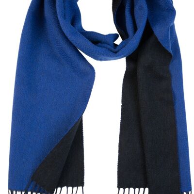 Blue double-sided cashmere scarf