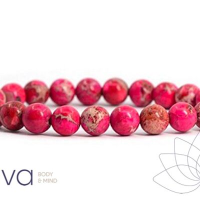 AMICIZIA | Bracciale Mala diaspro imperiale rosa da 8 mm