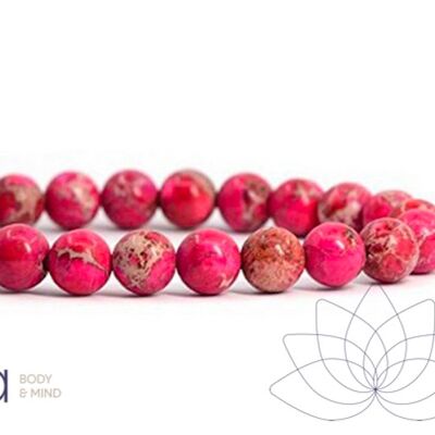 AMISTAD | Pulsera Mala con Jaspe Imperial Rosa de 8 mm