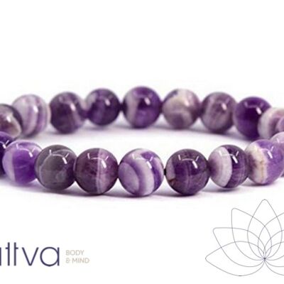 RÊVE | Bracelet en cristal holistique Mala Chevron Amethyst 8 mm