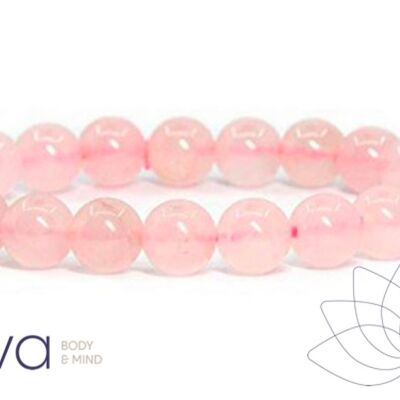 AMOR PROPIO | Pulsera holística de cristal mala de 8 mm en bolsa de regalo Cuarzo rosa