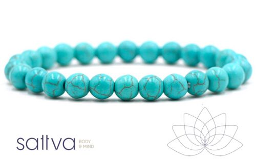 Sattva | Blue Turquoise 8mm mala bracelet in gift bag