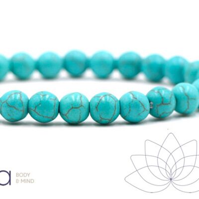 Sattva | Blue Turquoise 8mm mala bracelet in gift bag