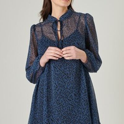 blue dress with print