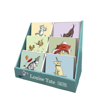 LOUISE TATE HUMOUR 6 ASST COASTERS IN DISPLAY , Sku85