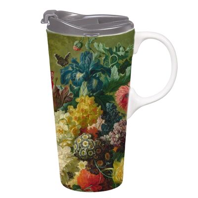 BRUSSEL FLOWERS IN VASE TRAVEL MUG IN BOX , Sku192