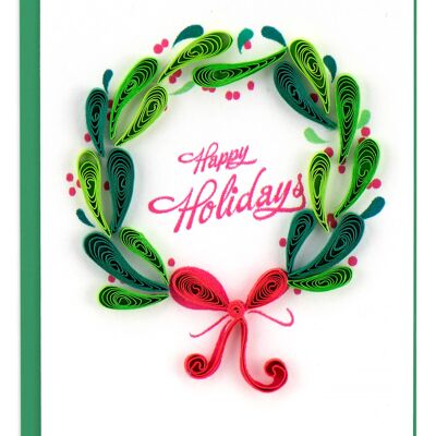 CHRISTMAS WREATH MINI CARD , Sku224