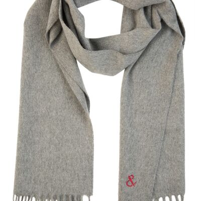 Plain light gray cashmere scarf