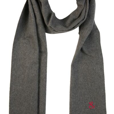 Plain charcoal gray cashmere scarf