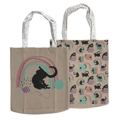 CAT LOVE ORGANIC TOTE BAG 42x44 , Sku352