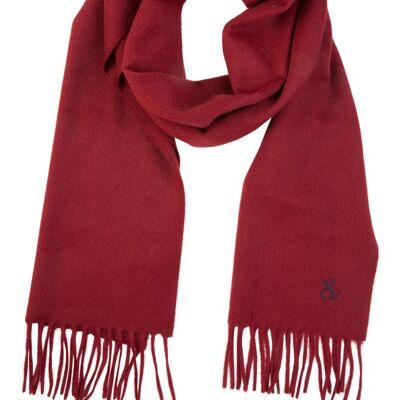 Plain red cashmere scarf