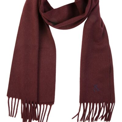 Plain burgundy cashmere scarf