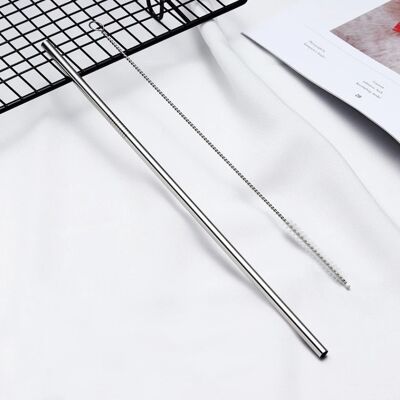 Bulk: Smooth Stainless Steel Straws - Straight / Silver.