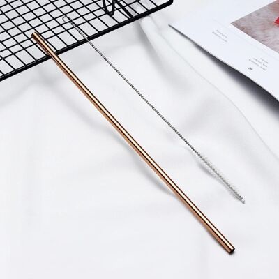 Bulk: Smooth Stainless Steel Straws - Straight / Copper.