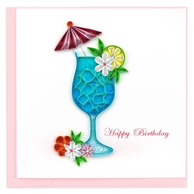 BIRTHDAY DRINK COCKTAIL HAPPY BIRTHDAY 6X6"  GREETING CARD , Sku646
