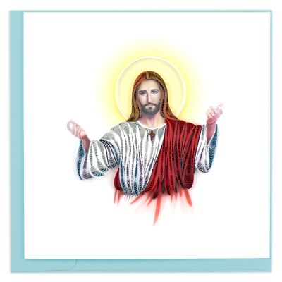 JESUS OPEN ARMS 6X6" GREETING CARD , Sku686