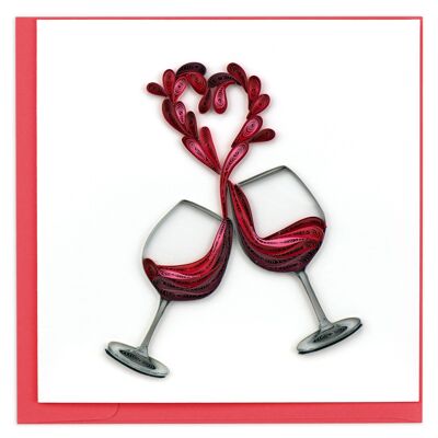 A TOAST TO LOVE GLASSES 6X6" GREETING CARD , Sku688