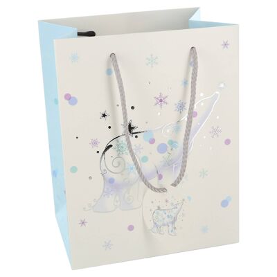 MAGICAL POLAR BEAR GIFT BAG MED , Sku804