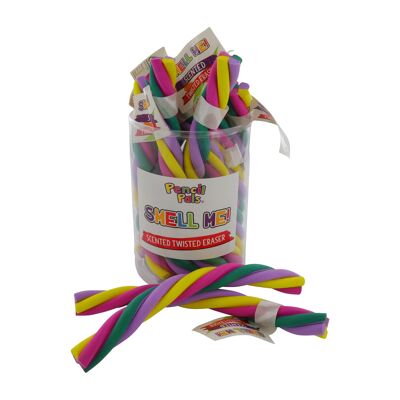 SCENTED RAINBOW TWISTER ERASERS IN TUB , Sku857